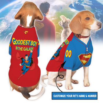 Superman Pet Baseball Jersey MAR