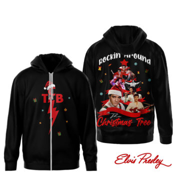 Premium ELV Christmas 3D Shirt HI - Zip Hoodie, Black