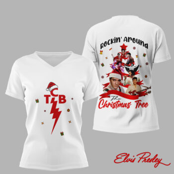 Premium ELV Christmas 3D Shirt HI - V-neck, White