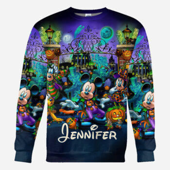 Premium DSN Personalized Disney Halloween T-Shirt – Custom Mickey & Friends Graphic Tee