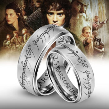 Premium LOTR Silver Tungsten Ring HY - Style 2, 12