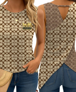 COACH Cut-out Wrapback Tank Top WBTT37-CCH-HYT-NT-180401