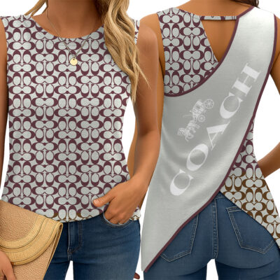 COACH Cut-out Wrapback Tank Top WBTT37-CCH-HYT-NT-180405