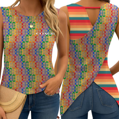 COACH Cut-out Wrapback Tank Top WBTT37-CCH-HYT-NT-180404