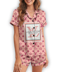 LV | Premium Short Button Up Pajamas Set SPJS121-LV-HYT-TT-050507