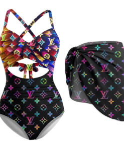 LV | Premium 1pcs Swimsuit & Beach Sarong CB186-LV-HYT-NN-2805252506