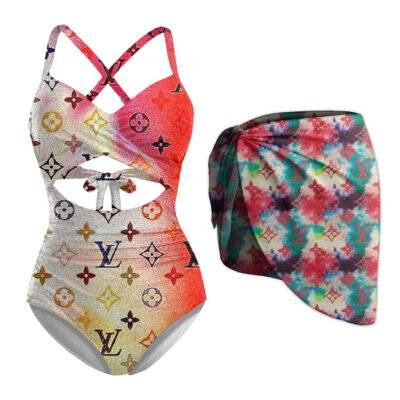 LV | Premium 1pcs Swimsuit & Beach Sarong CB186-LV-HYT-NN-2805252504