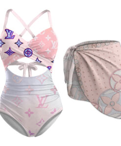 LV | Premium 1pcs Swimsuit & Beach Sarong CB186-LV-HYT-NN-2805252503