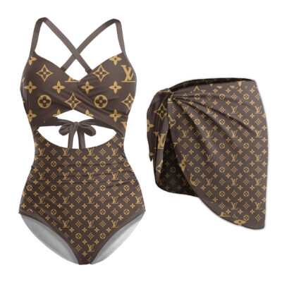 LV | Premium 1pcs Swimsuit & Beach Sarong CB186-LV-HYT-NN-2805252501