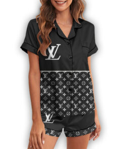 LV | Premium Short Button Up Pajamas Set SPJS121-LV-HYT-TT-050508