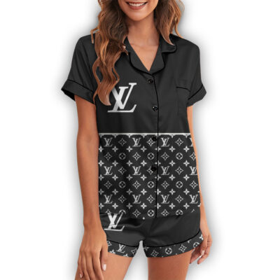 LV | Premium Short Button Up Pajamas Set SPJS121-LV-HYT-TT-050508