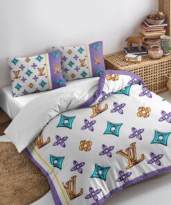 LV | Premium 3Pcs Bedding Set 3BS73-LV-HYT-TT-24062503 - Queen (90"×90")