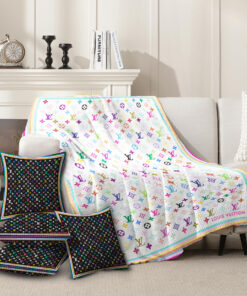 LV | Premium Fleece Blanket & Throw Pillow Combo CB252-LV-HYT-TH-24062506