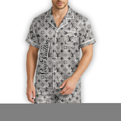 LV | Premium Men's Short Sleeve Button Down Pajamas PS249-LV-HYT-TT-23062506