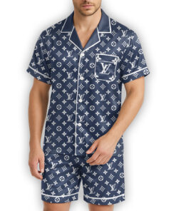 LV | Premium Men's Short Sleeve Button Down Pajamas PS249-LV-HYT-TT-23062502