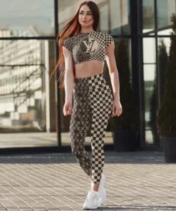LV | Premium Crop Top Leggings Set AT15