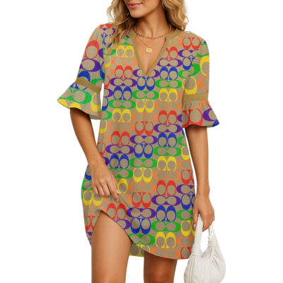 COACH | Premium V-neck Flowy Dress VFD167-CCH-HYT-TT-03062504