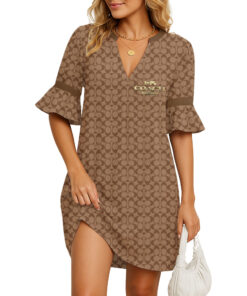 COACH | Premium V-neck Flowy Dress VFD167-CCH-HYT-TT-03062501