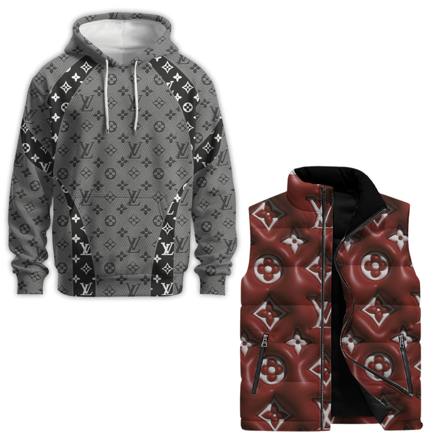LV | Premium Puffer Vest & Hoodie Combo CB307-LV-HYT-TT-23072504