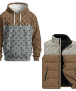 LV | Premium Puffer Vest & Hoodie Combo CB307-LV-HYT-TT-23072501