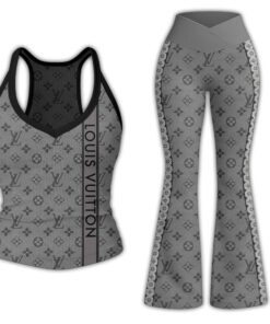 LV | Premium Bodycon Ribbed Tanktop & Flare Leggings Combo CB294-LV-HYT-TT-18072503