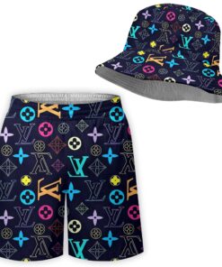 LV | Premium Swim Shorts & Bucket Hat Combo CB261-LV-HYT-TH-07072504