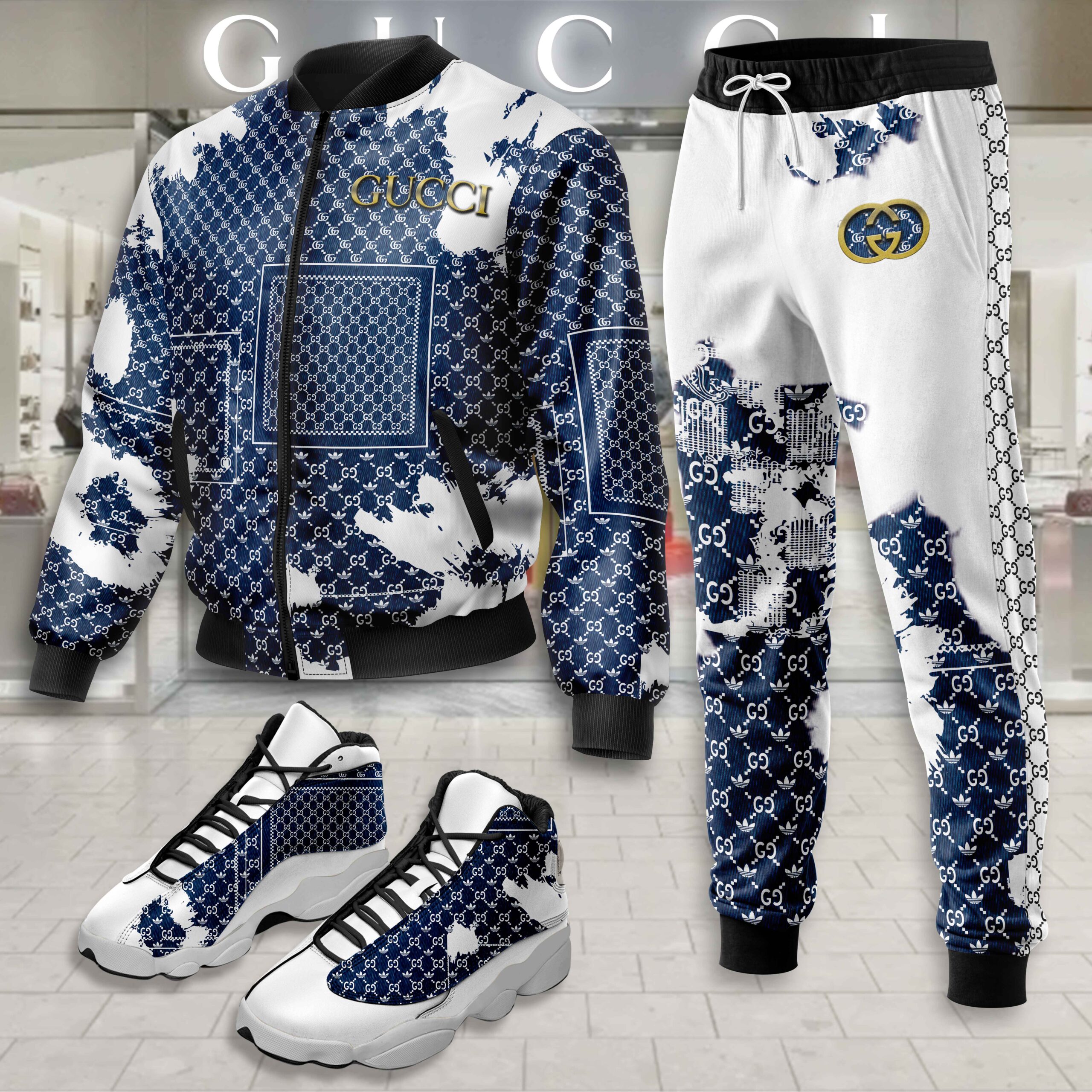 Gucci | Limited Edition Winter Tracksuits Match AJ 13 Sneaker TD3