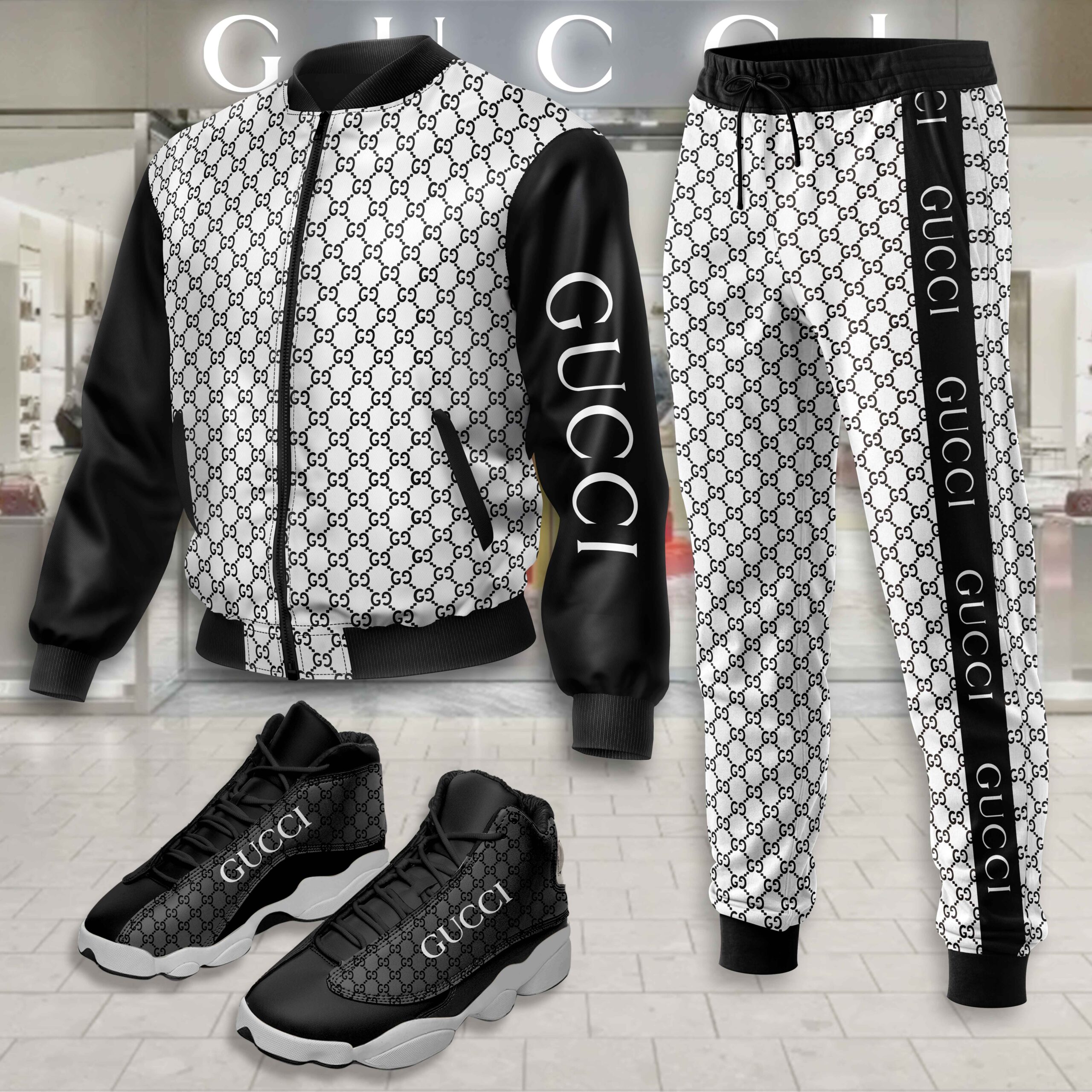 Gucci | Limited Edition Winter Tracksuits Match AJ 13 Sneaker TD4