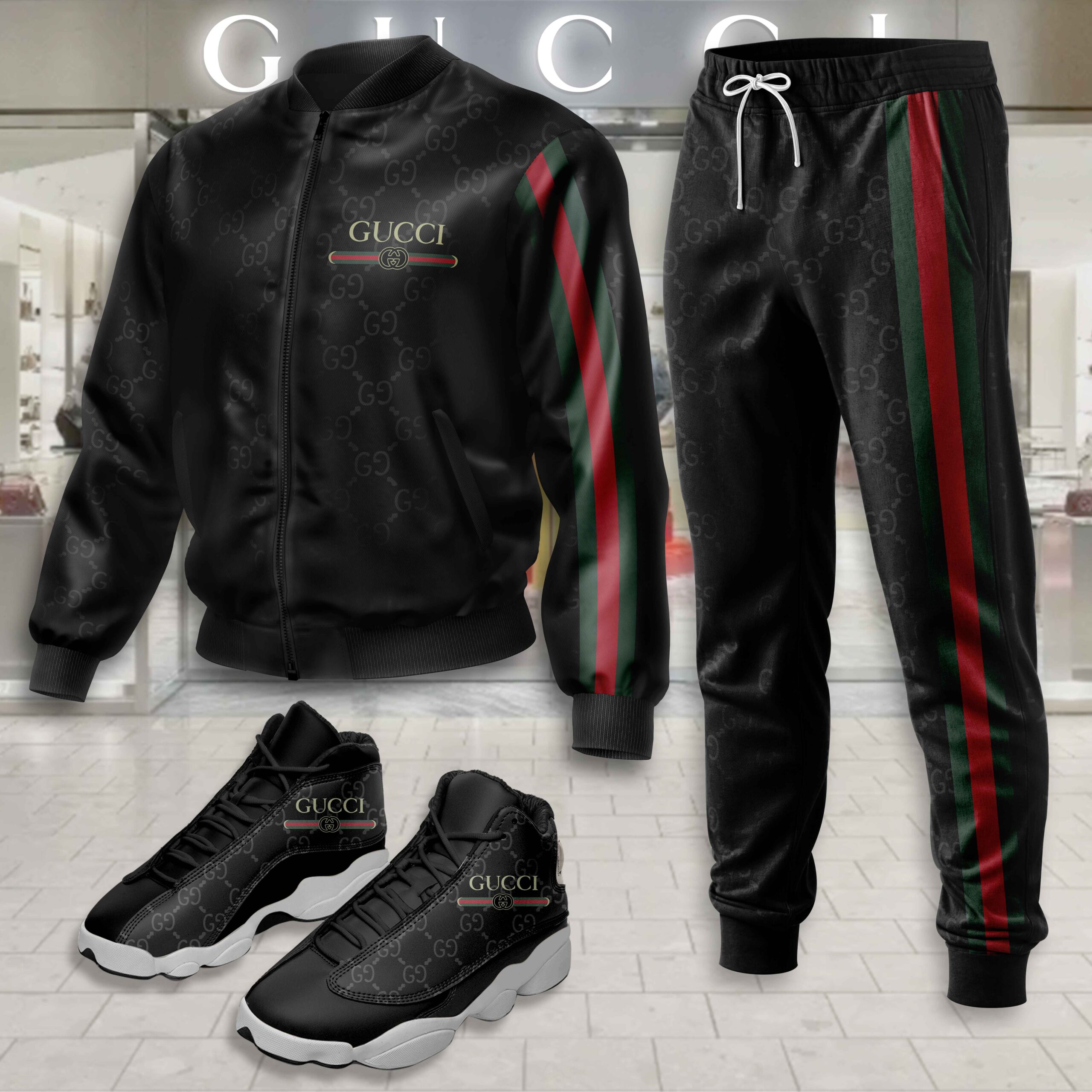 Gucci | Limited Edition Winter Tracksuits Match AJ 13 Sneaker TD5