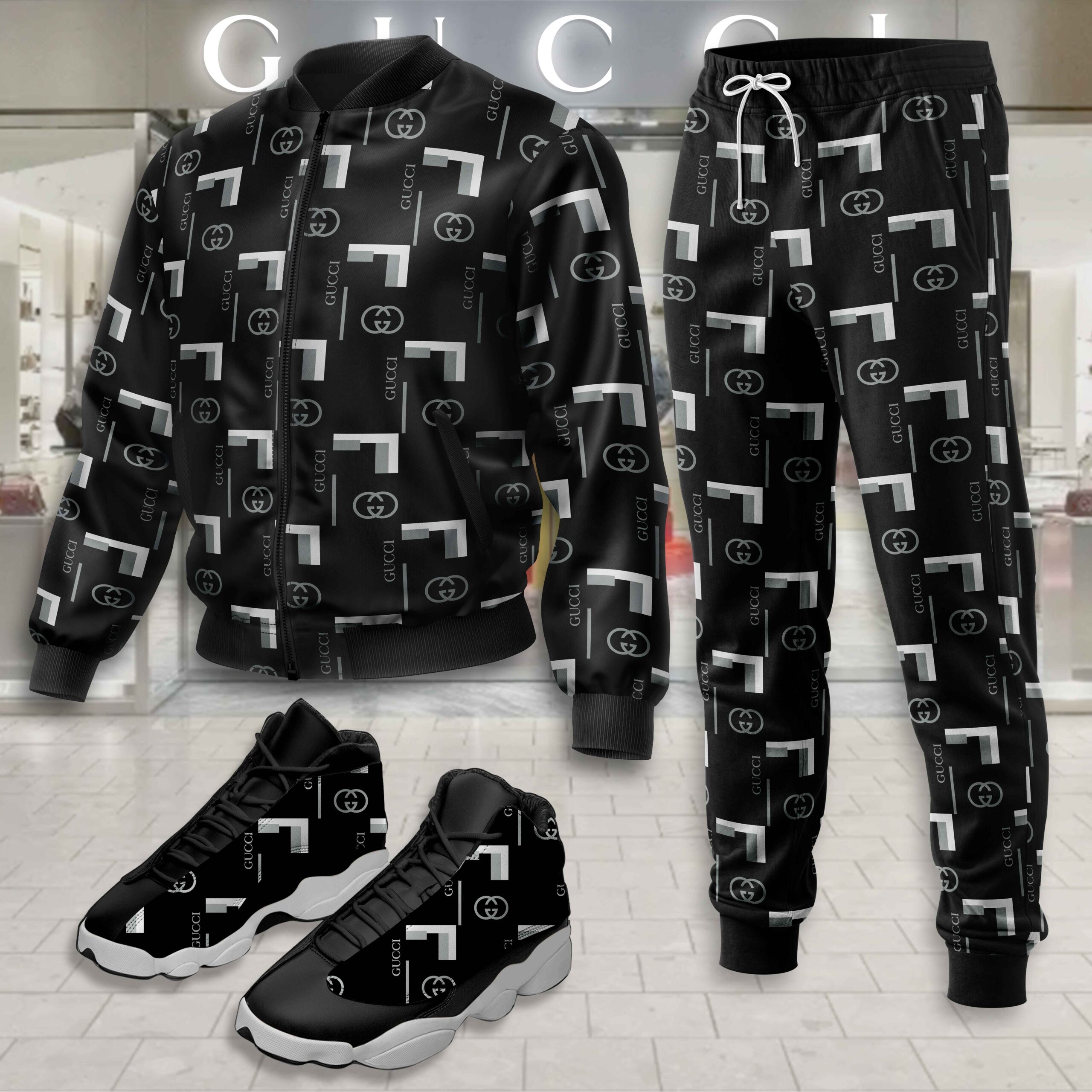 Gucci | Limited Edition Winter Tracksuits Match AJ 13 Sneaker TD7