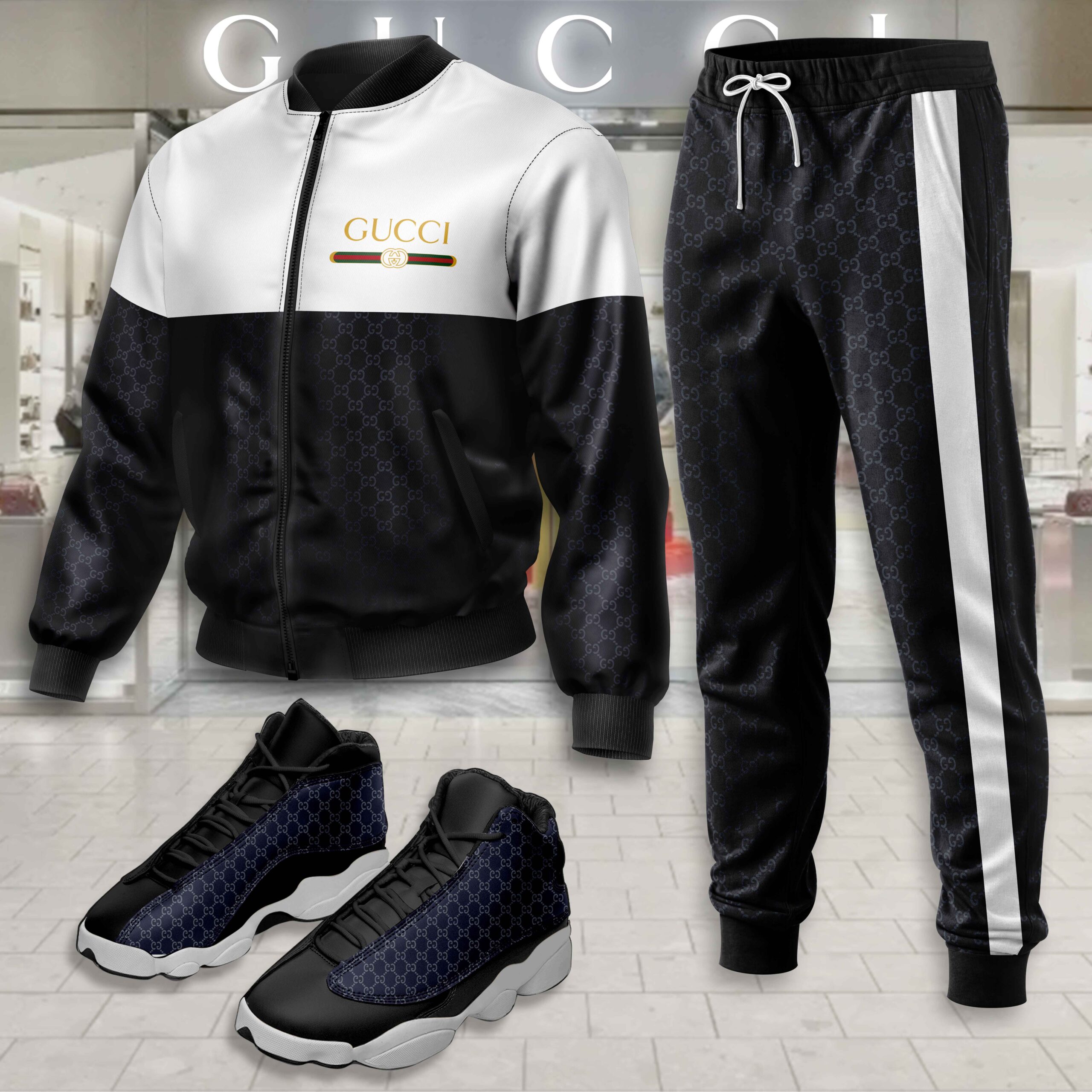 Gucci | Limited Edition Winter Tracksuits Match AJ 13 Sneaker TD8