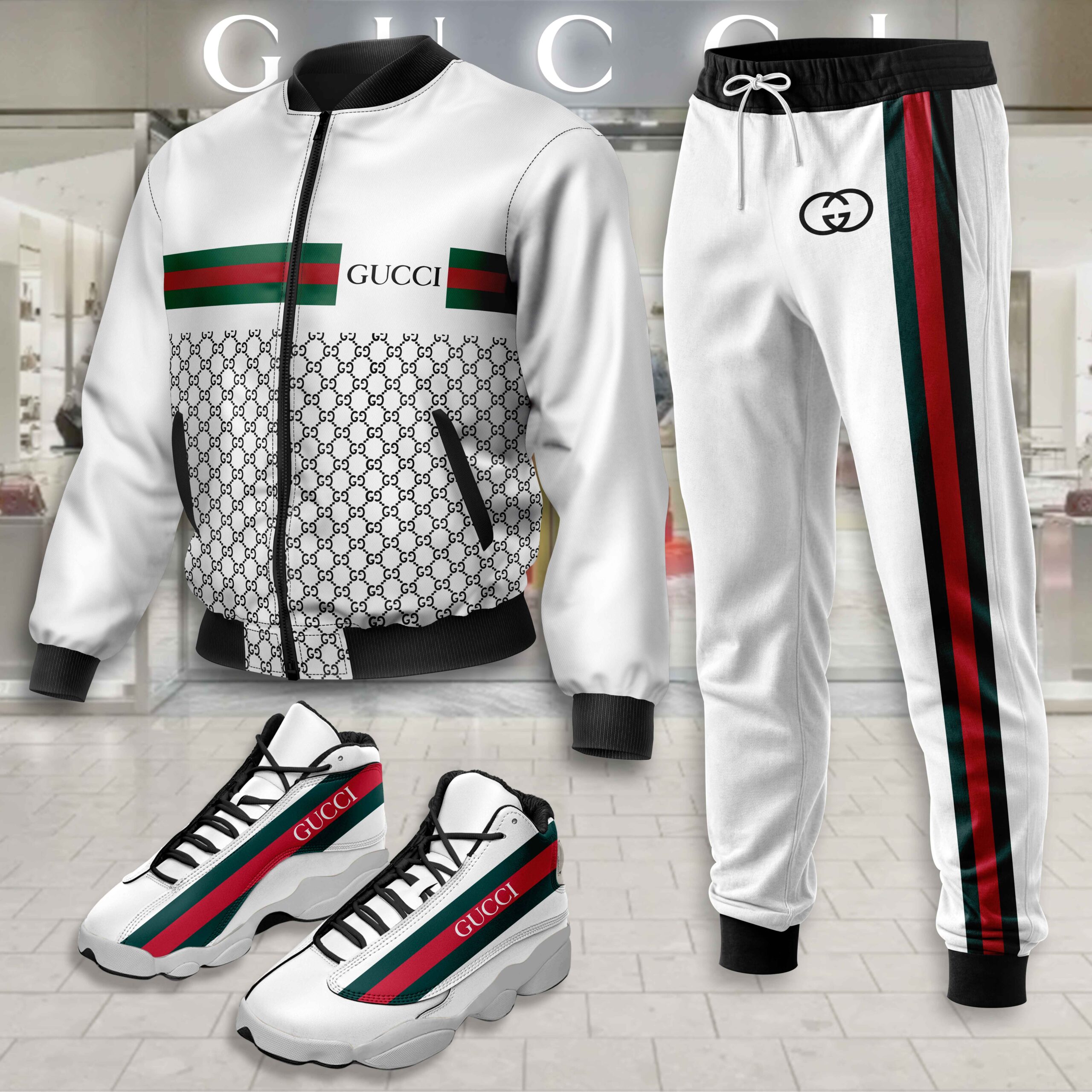 Gucci | Limited Edition Winter Tracksuits Match AJ 13 Sneaker TD10