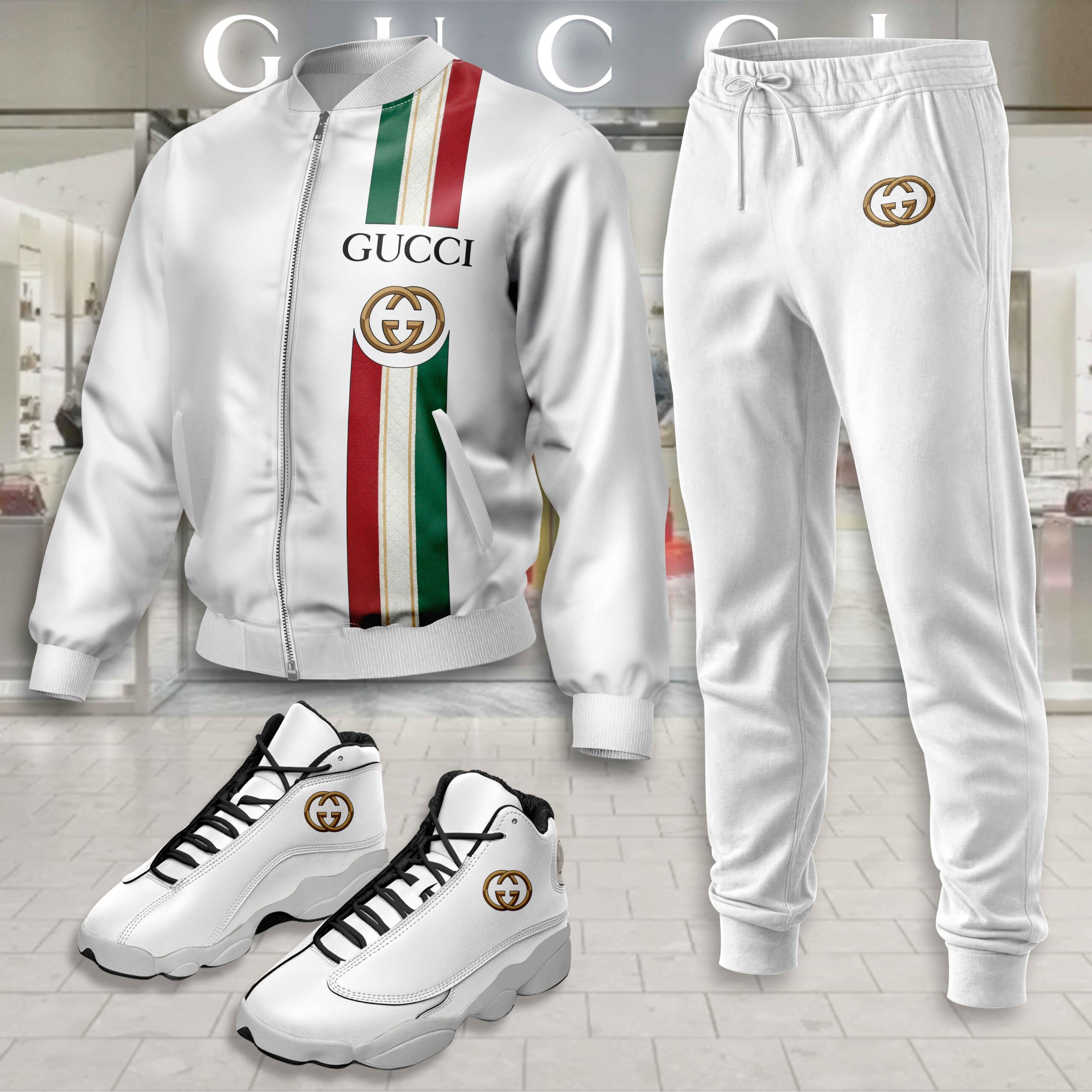 Gucci | Limited Edition Winter Tracksuits Match AJ 13 Sneaker TD21