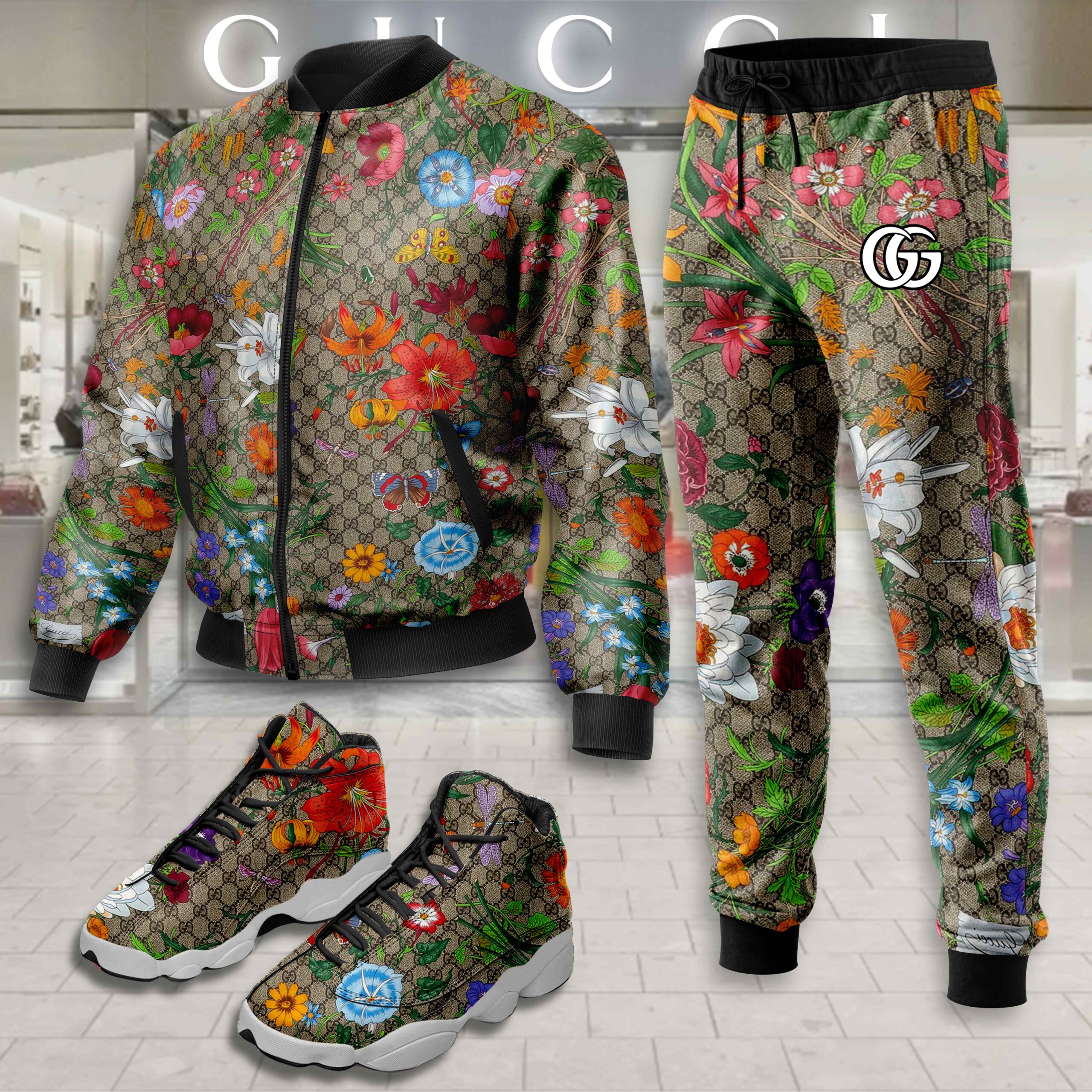 Gucci | Limited Edition Winter Tracksuits Match AJ 13 Sneaker TD31