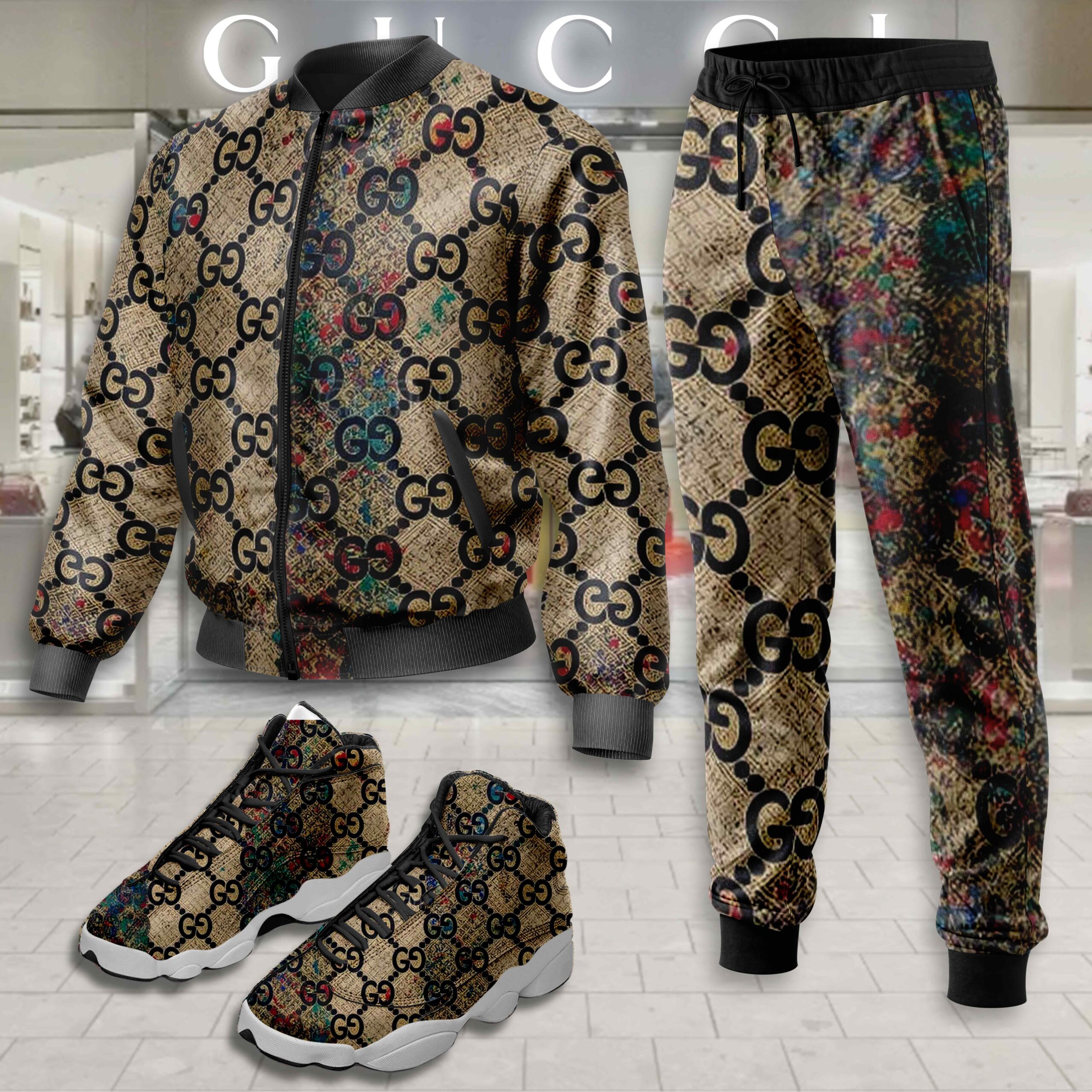 Gucci | Limited Edition Winter Tracksuits Match AJ 13 Sneaker TD36