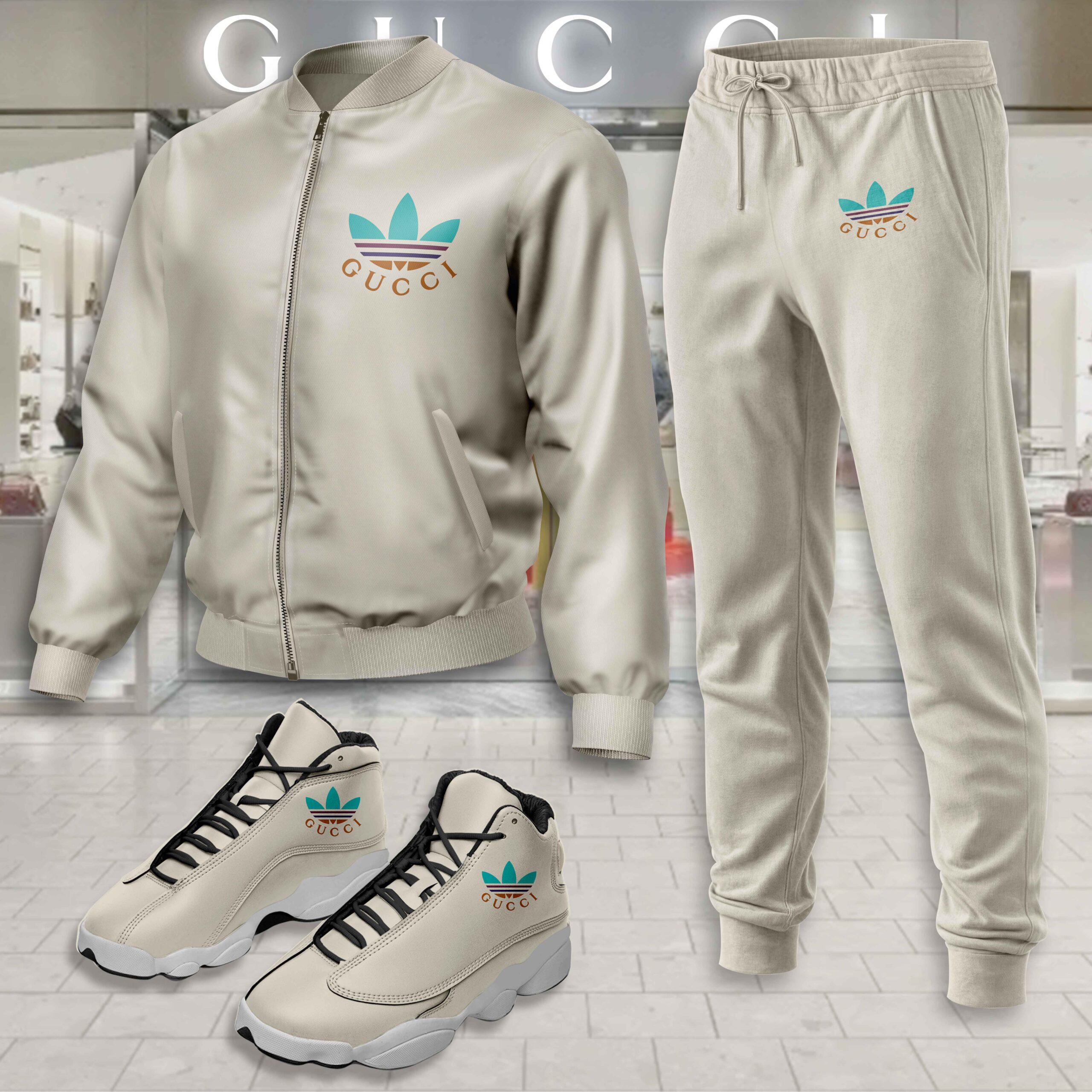 Gucci | Limited Edition Winter Tracksuits Match AJ 13 Sneaker TD22