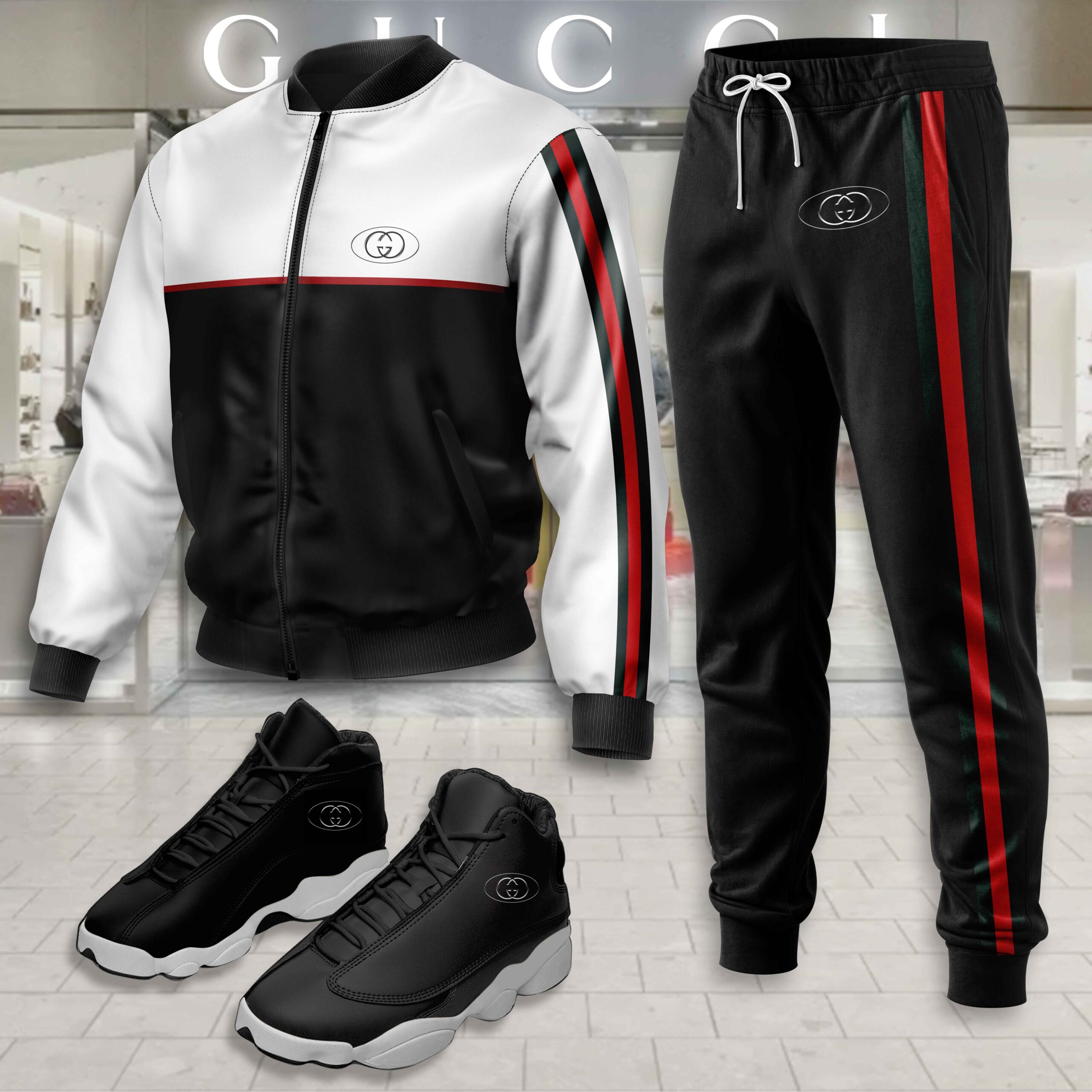 Gucci | Limited Edition Winter Tracksuits Match AJ 13 Sneaker TD23
