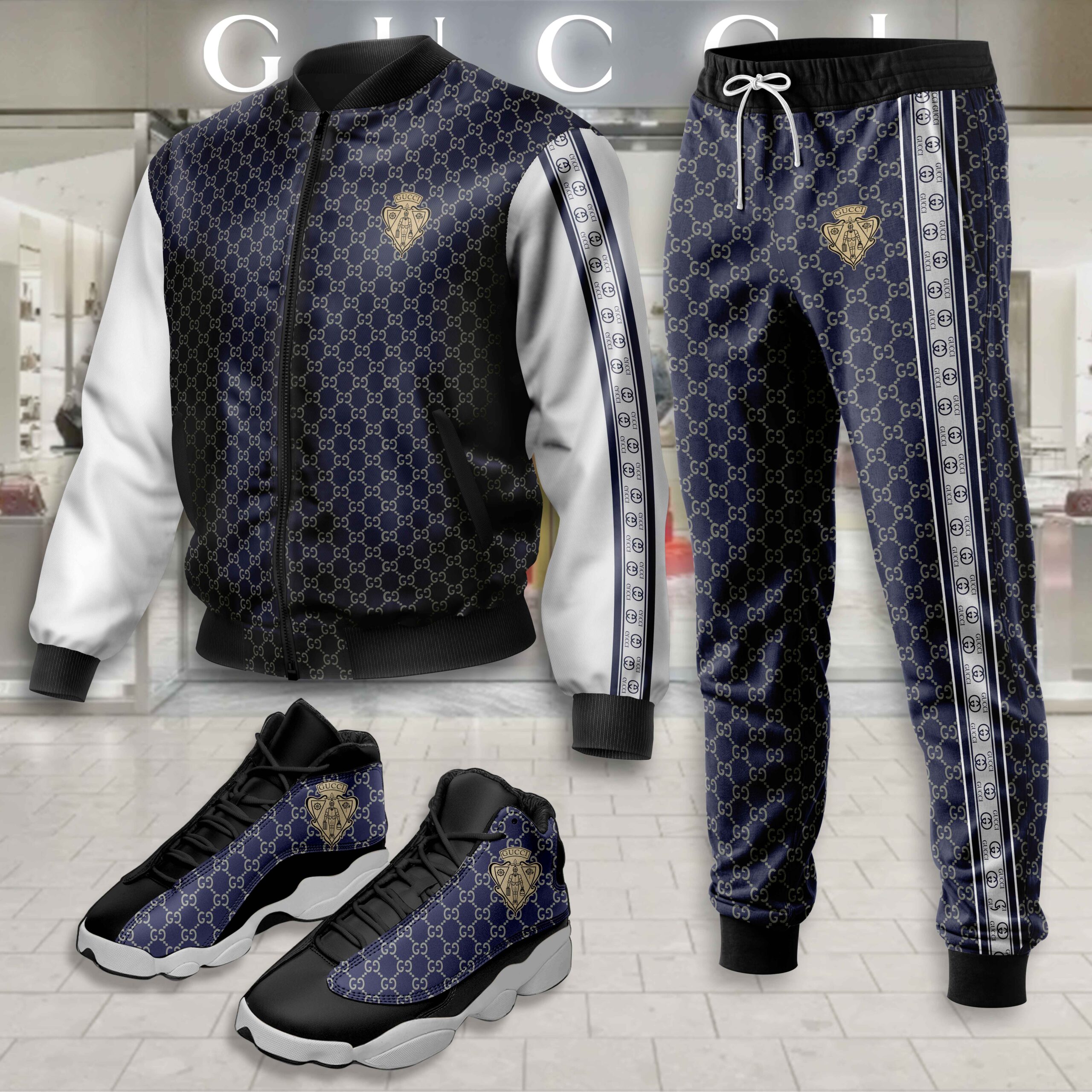 Gucci | Limited Edition Winter Tracksuits Match AJ 13 Sneaker TD25