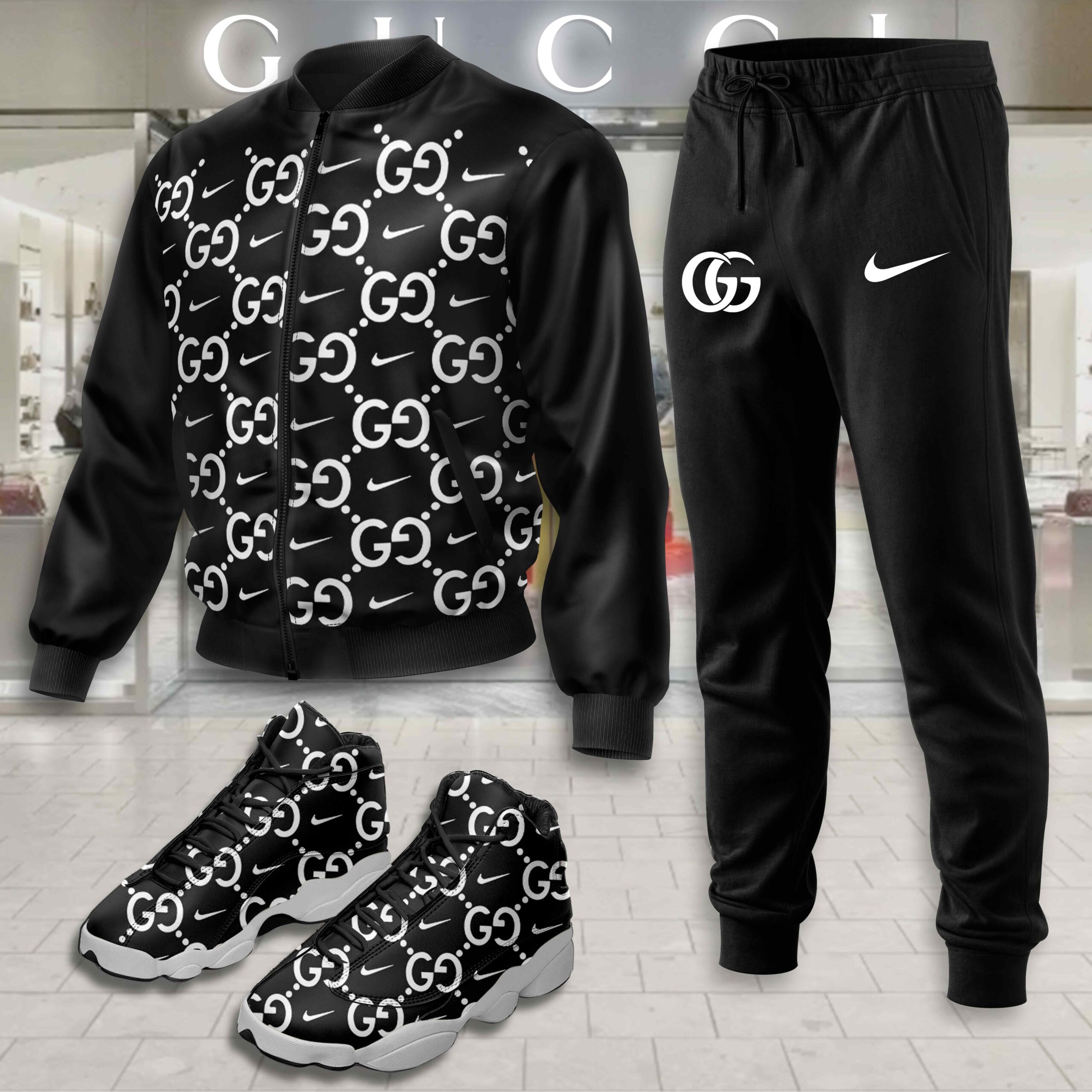 Gucci | Limited Edition Winter Tracksuits Match AJ 13 Sneaker TD27