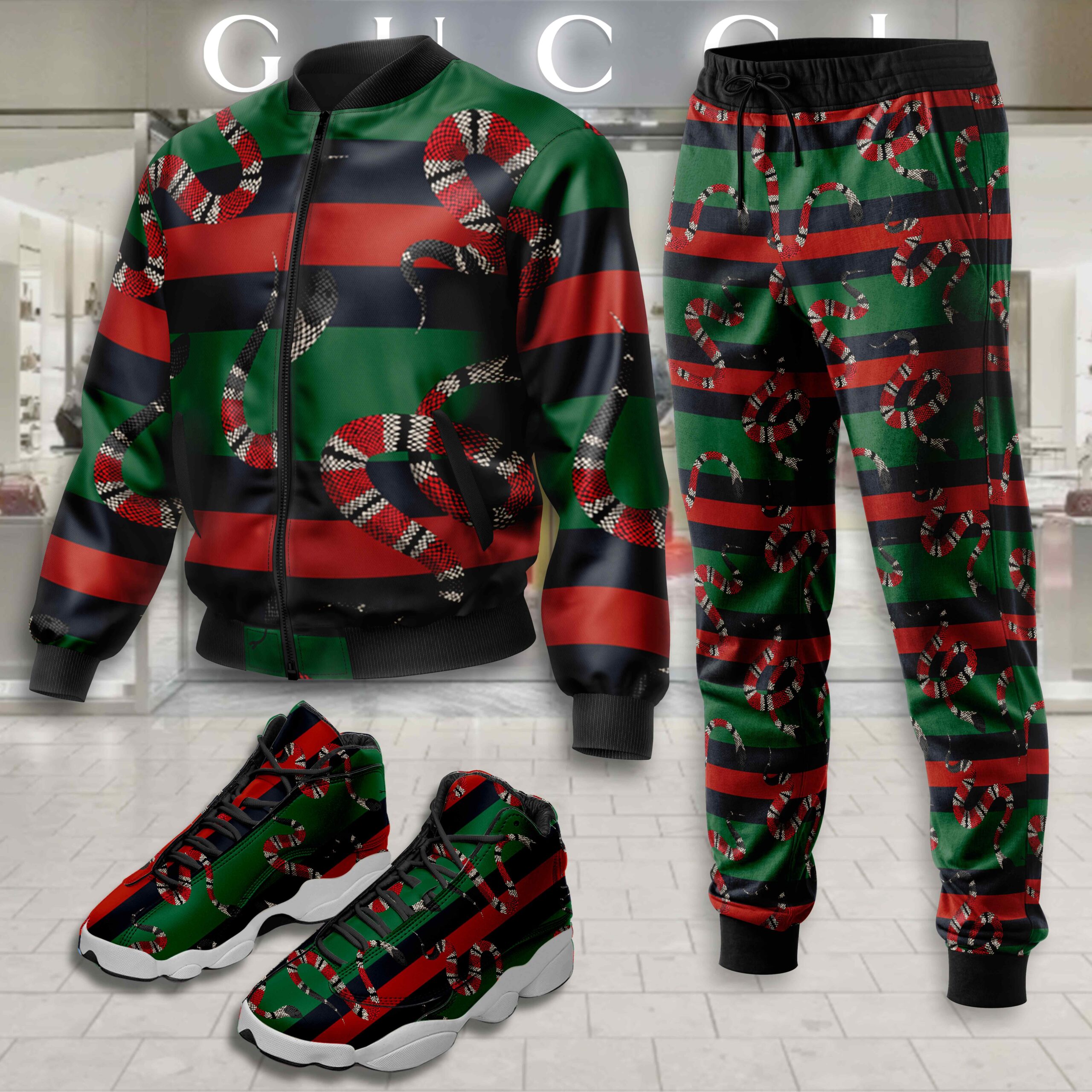 Gucci | Limited Edition Winter Tracksuits Match AJ 13 Sneaker TD29