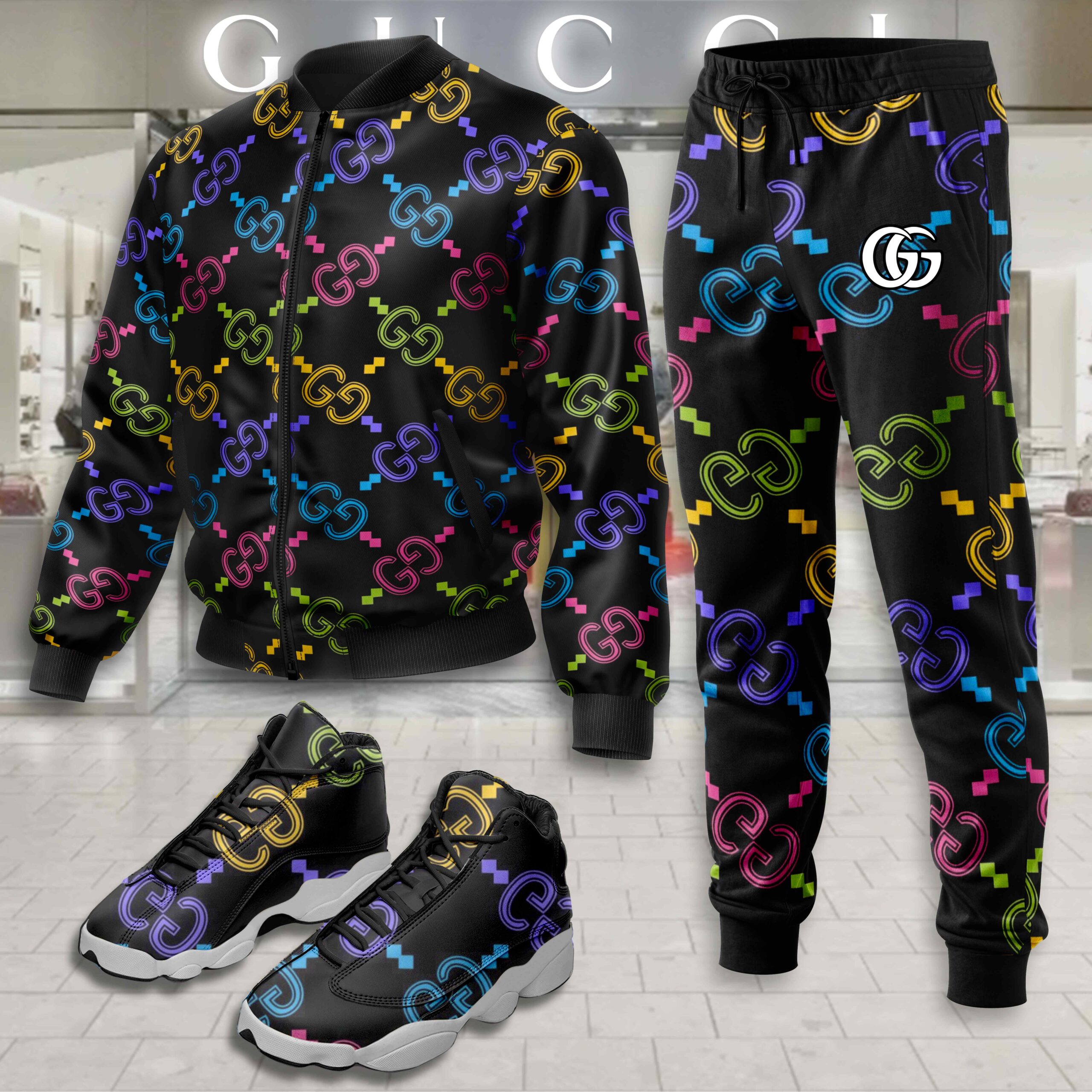 Gucci | Limited Edition Winter Tracksuits Match AJ 13 Sneaker TD30