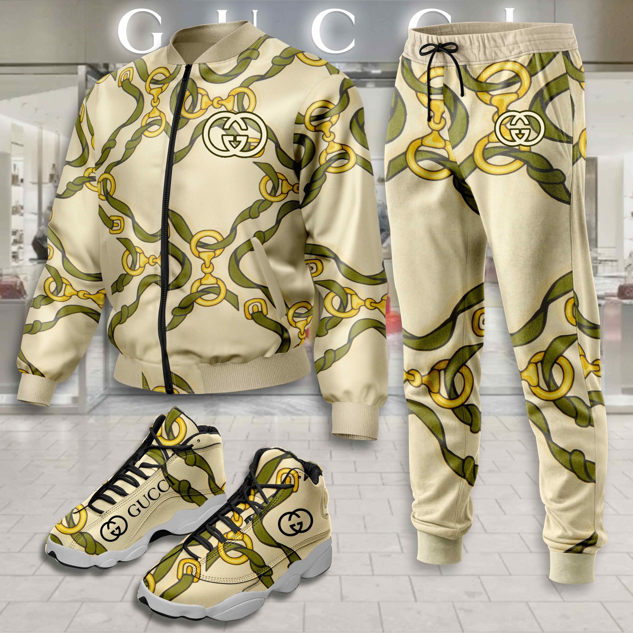 Gucci | Limited Edition Winter Tracksuits Match AJ 13 Sneaker TD32