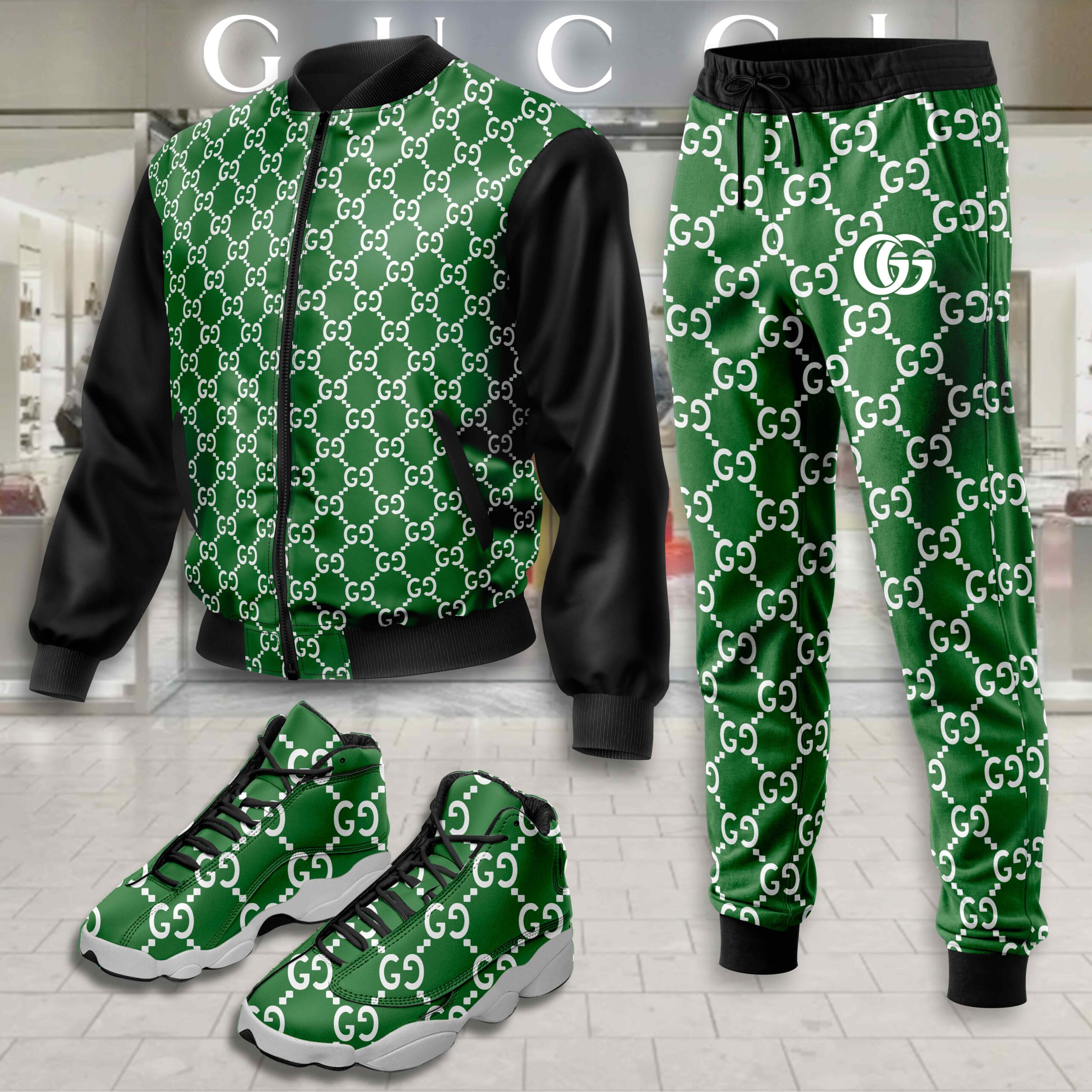 Gucci | Limited Edition Winter Tracksuits Match AJ 13 Sneaker TD34