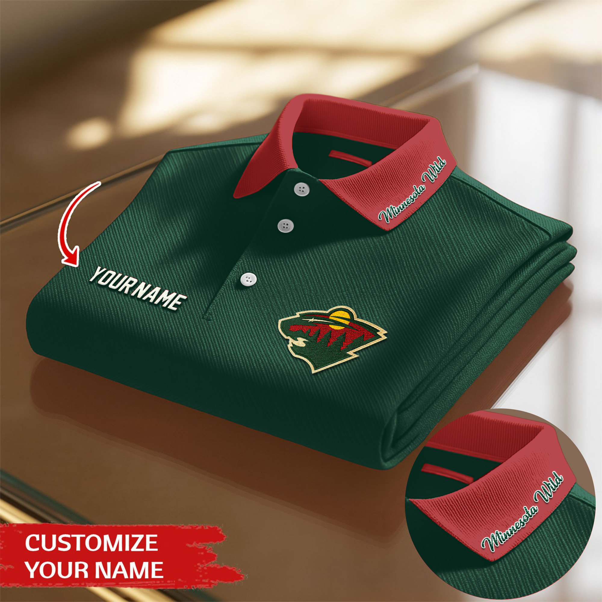 Minnesota Wild | Premium NHL Polo Shirt - Image 2