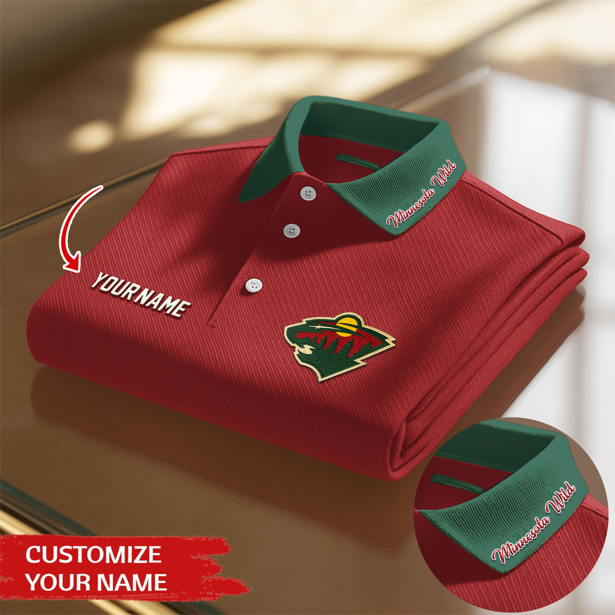 Minnesota Wild | Premium NHL Polo Shirt - Image 3