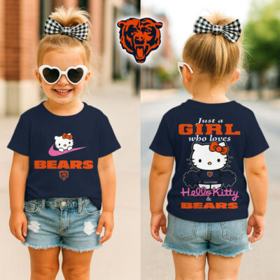 Chicago Bears | Premium NFL Football Girl Hello Kitty Fan Kid Shirt