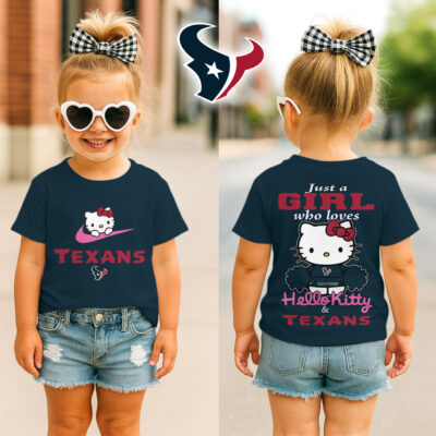 Houston Texans | Premium NFL Football Girl Hello Kitty Fan Kid Shirt