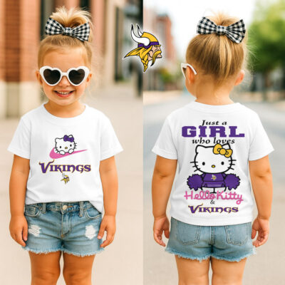 Minnesota Vikings | Premium NFL Football Girl Hello Kitty Fan Kid Shirt