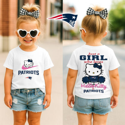 New England Patriots | Premium NFL Football Girl Hello Kitty Fan Kid Shirt