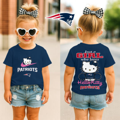 New England Patriots | Premium NFL Football Girl Hello Kitty Fan Kid Shirt